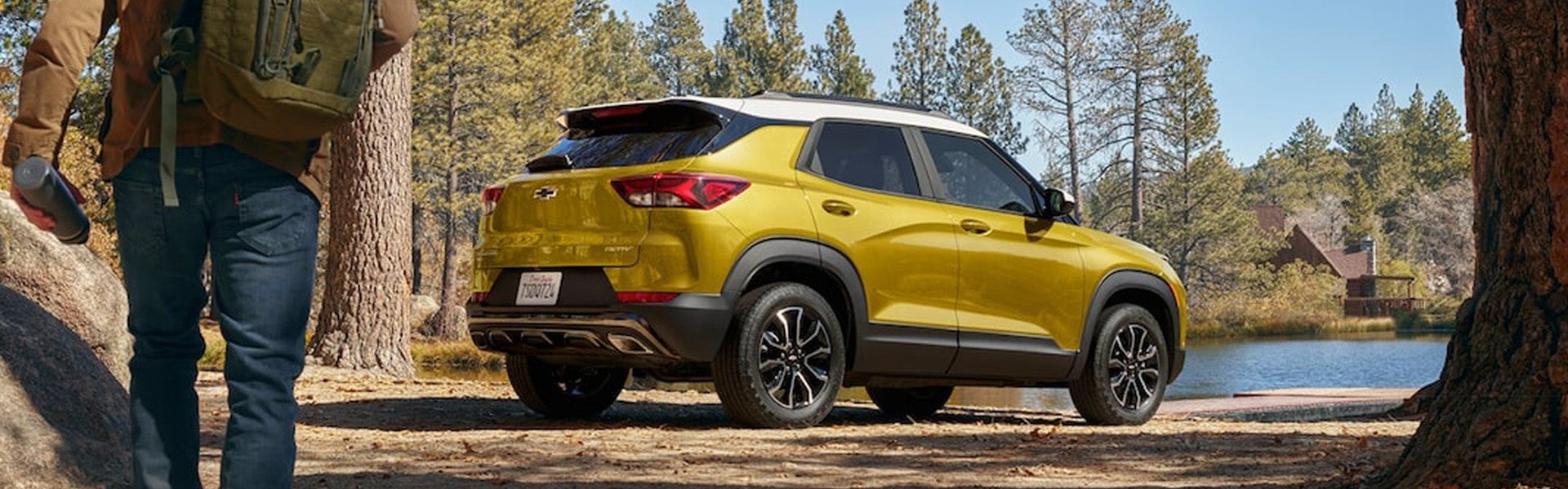 Yellow 2024 Chevrolet Trailblazer parked besides river